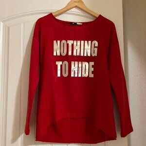 NOTHING TO HIDE  BSB Jeans long sleeve red top for women size S